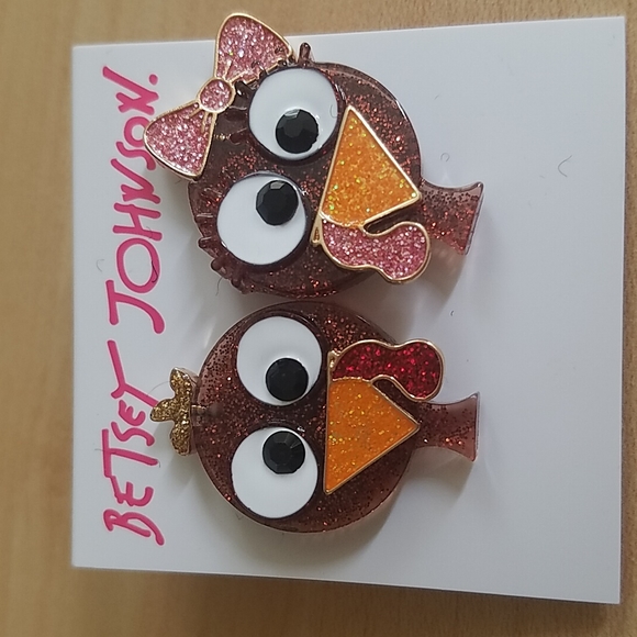 Betsey Johnson turkey stud earrings - Picture 1 of 2